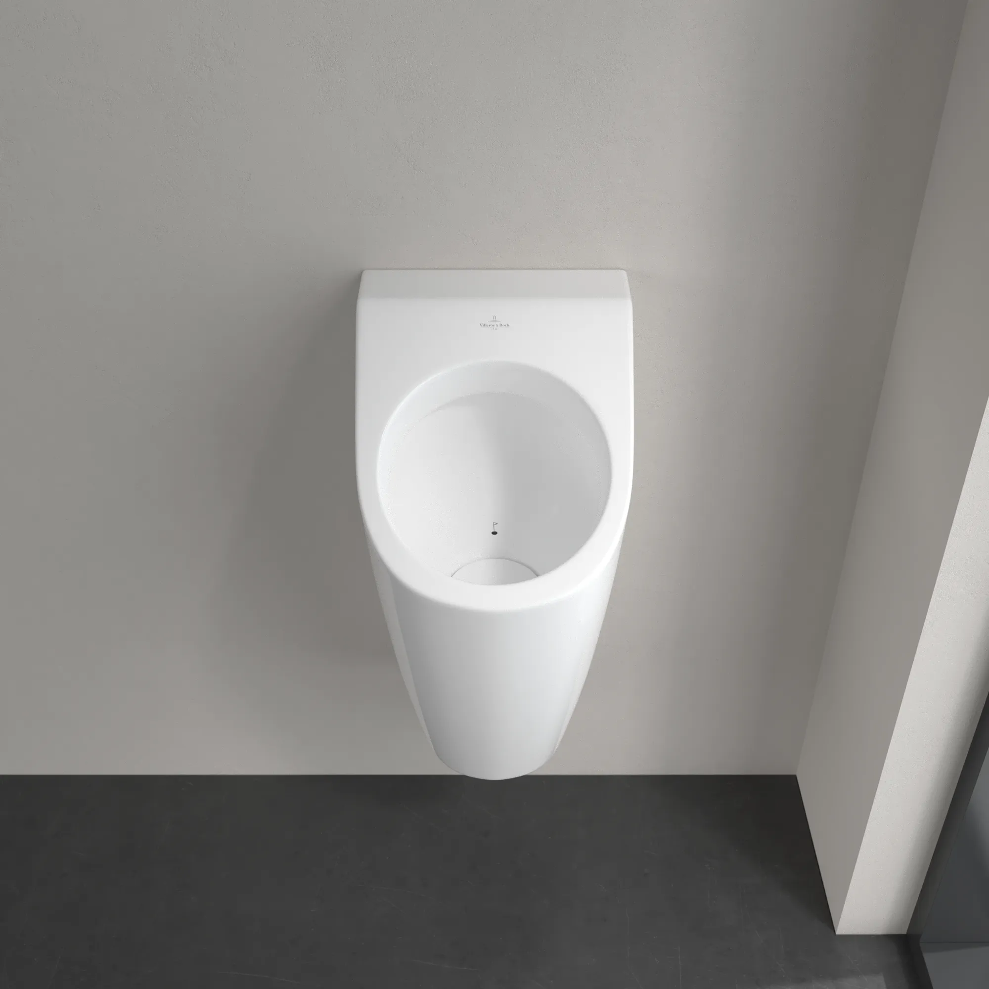Villeroy & Boch Absaug-Urinal Architectura 558605, oval, weiß Alpin, 325 x 355 mm, Höhe 680 mm, verdeckter Ablauf und Zulauf