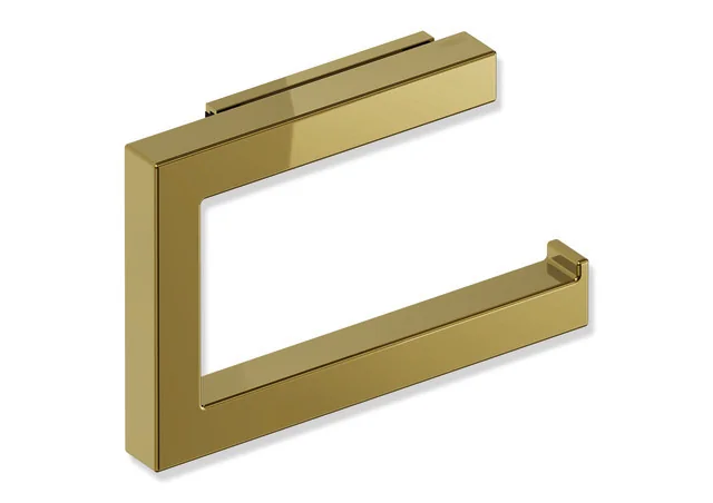 HEWI WC-Papierhalter System 900Q, klappbar, PVD gold glänzend, 140 mm breit, 90 mm hoch, 22 mm tief