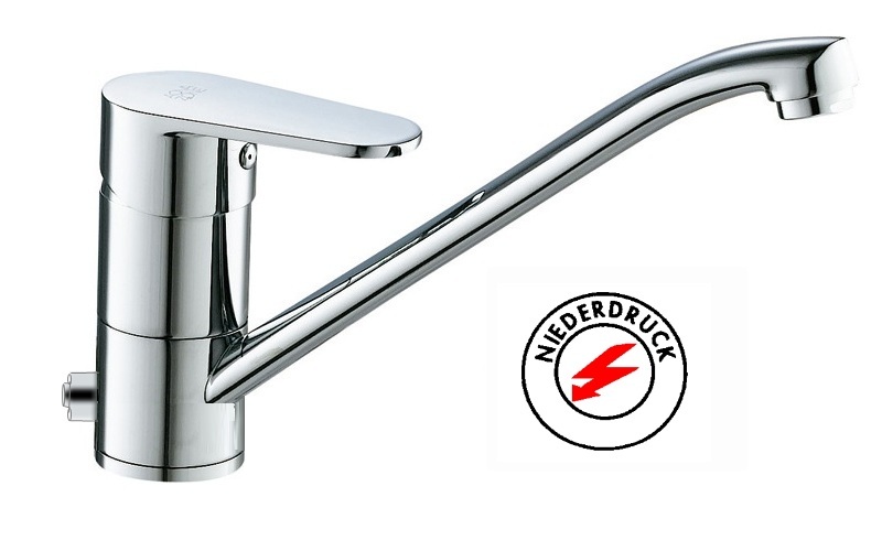 Spültisch-Einhandbatterie AqvaBasic I - für offene Heißwasserbereiter - Geräteabsperrung - schwenkbarer Auslauf - Kartusche mit keramischen Dichtscheiben - Heißwassersperre - Wassermengendurchflussregulierung - flexible Druckschläuche 3/8", DVGW W2 Spültisch-Einhandbatterie AqvaBasic I - für offene Heißwasserbereiter - Geräteabsperrung - schwenkbarer Auslauf - Kartusche mit keramischen Dichtscheiben - Heißwassersperre - Wassermengendurchflussregulierung - flexible Druckschläuche 3/8", DVGW W2