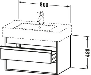 Duravit Waschtischunterschrank wandhängend „Ketho“ 80 × 48 × 45,5 cm in Weiß Matt Duravit Waschtischunterschrank wandhängend „Ketho“ 80 × 48 × 45,5 cm in Weiß Matt