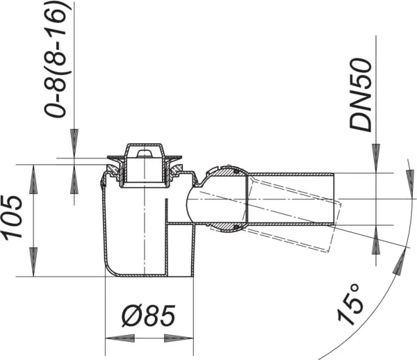 Ablaufgehäuse TELOS, DN 50