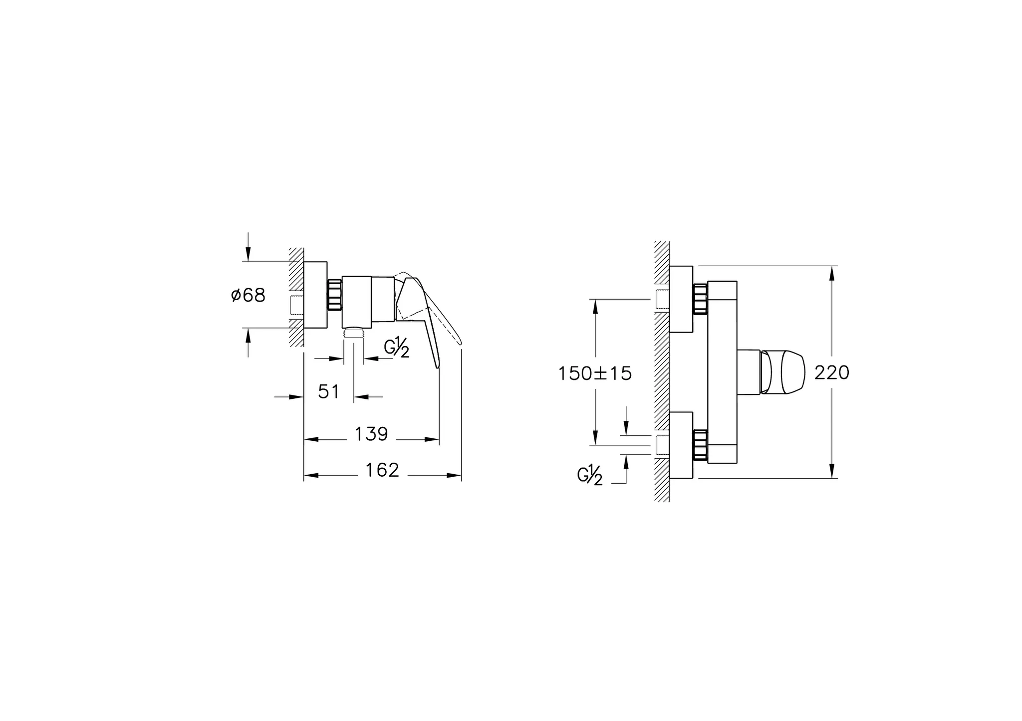 VitrA Flow Round Einhebel-Brausearmatur Aufputzmontage Chrom VitrA Flow Round Einhebel-Brausearmatur Aufputzmontage Chrom
