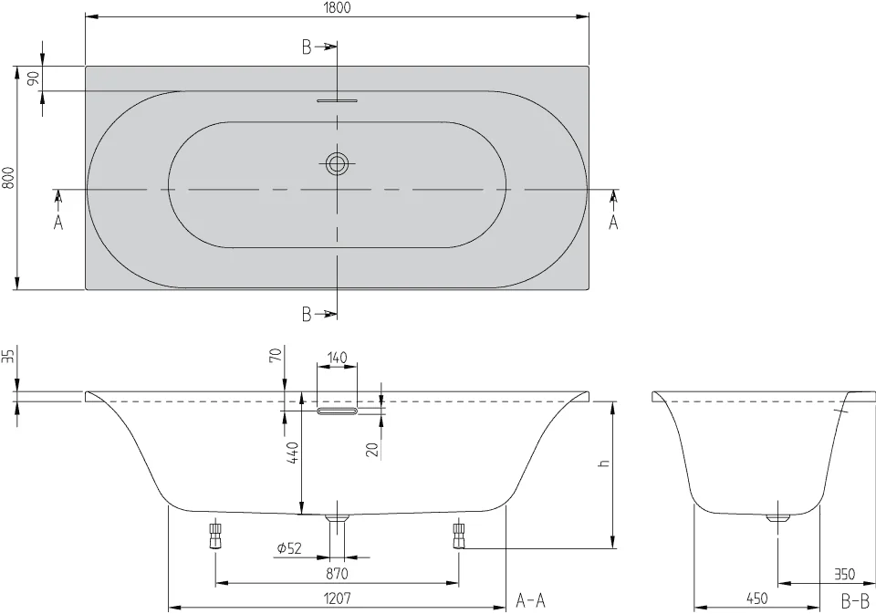 Villeroy & Boch Loop & Friends Badewanne OVAL UBA180LOF2V, 1800 x 800 x 470 mm, Rechteck, Stone White Villeroy & Boch Loop & Friends Badewanne OVAL UBA180LOF2V, 1800 x 800 x 470 mm, Rechteck, Stone White