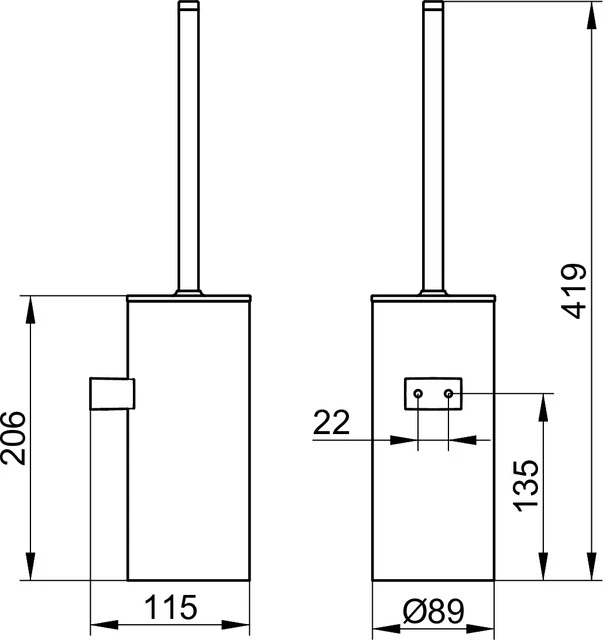 Collection Moll Toilettenbürstengarnitur Wandmodell verchromt/anthrazit Collection Moll Toilettenbürstengarnitur Wandmodell verchromt/anthrazit