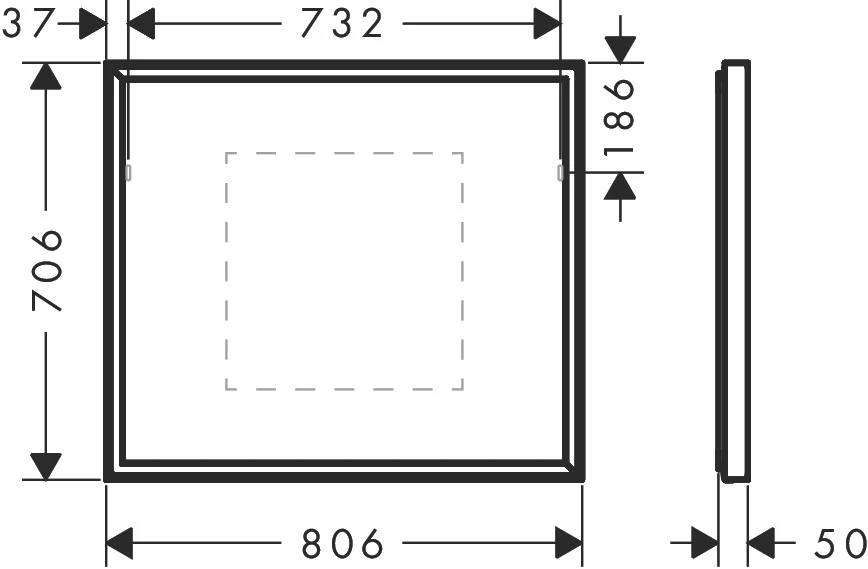 Xarita E Spiegel mit LED-Beleuchtung 800/50 IR Sensor Mattweiß