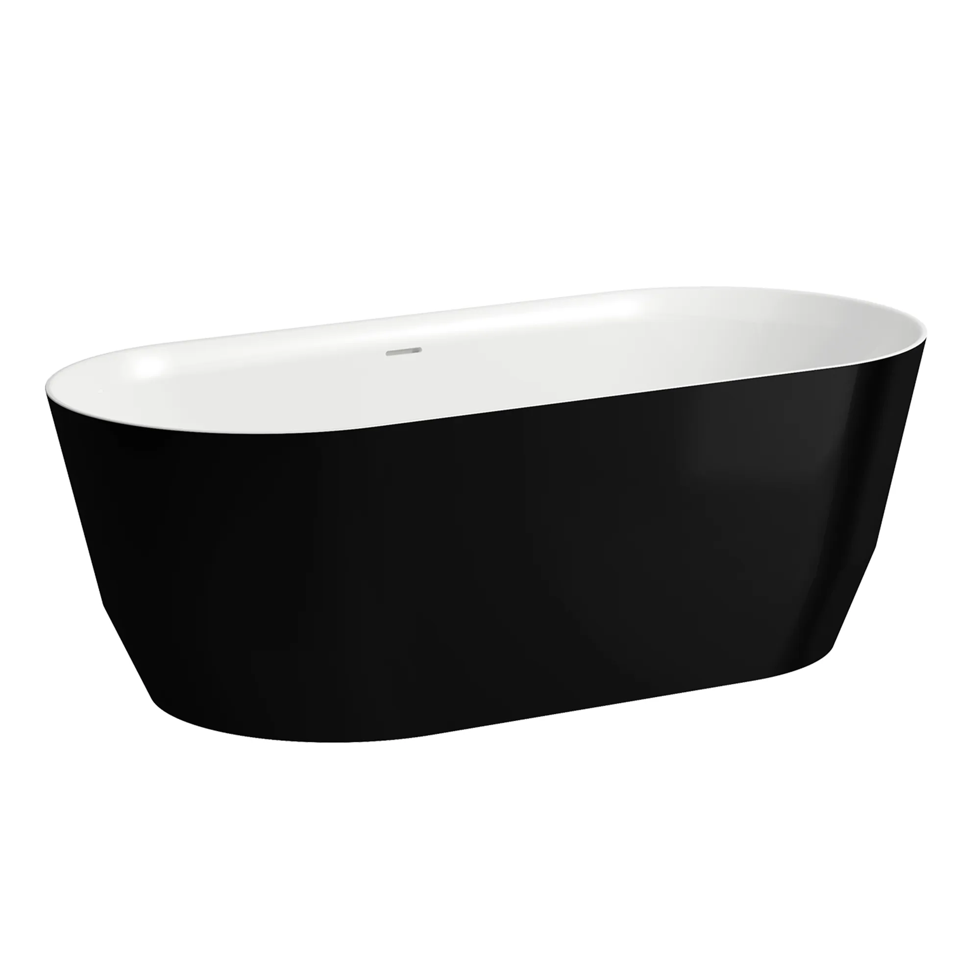 Laufen Badewanne „PRO“ freistehend 165 × 75 cm in Schwarz / Weiß