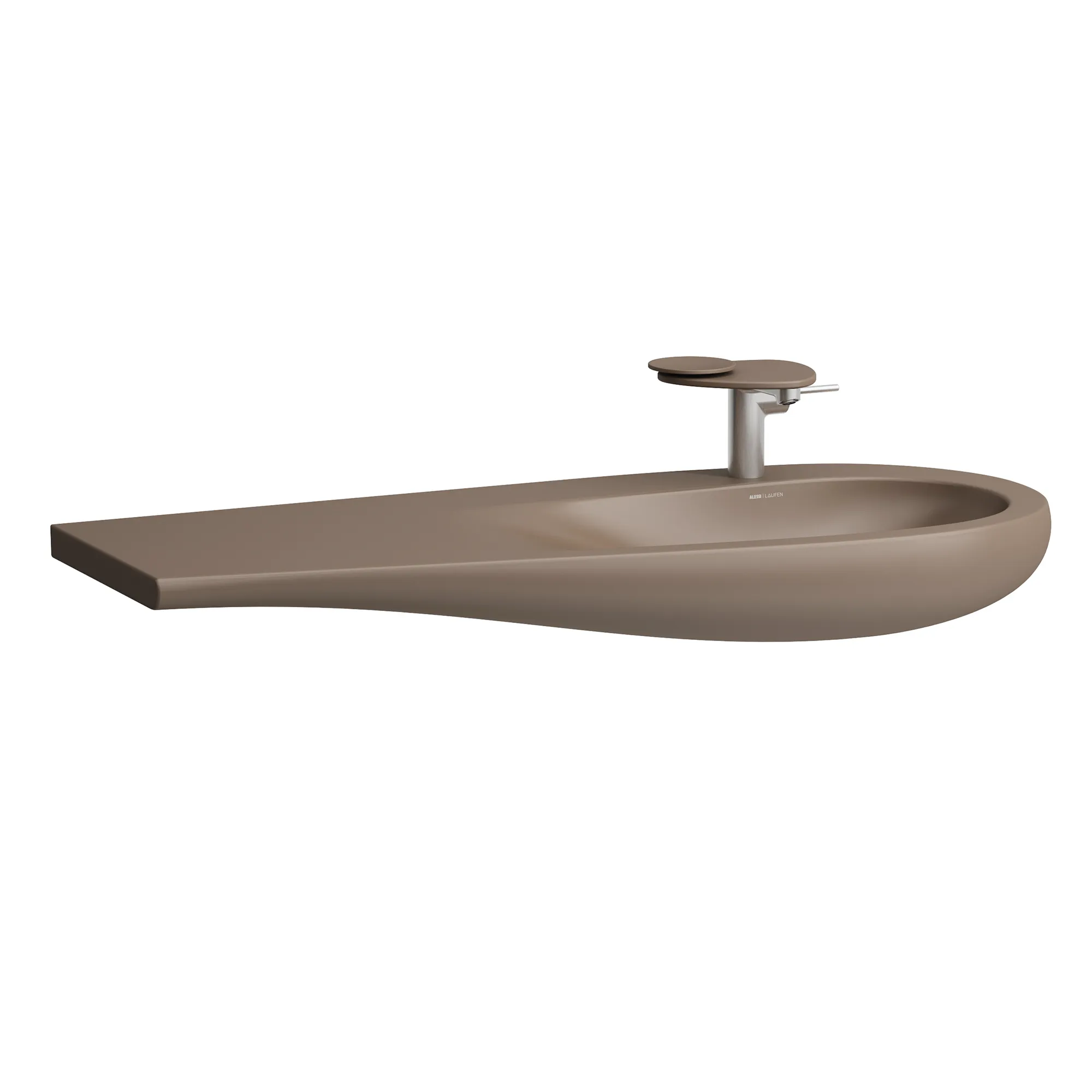 Laufen Möbelwaschtisch ILBAGNOALESSI 500x1200x165 Ablage links Kaffee matt Laufen Möbelwaschtisch ILBAGNOALESSI 500x1200x165 Ablage links Kaffee matt