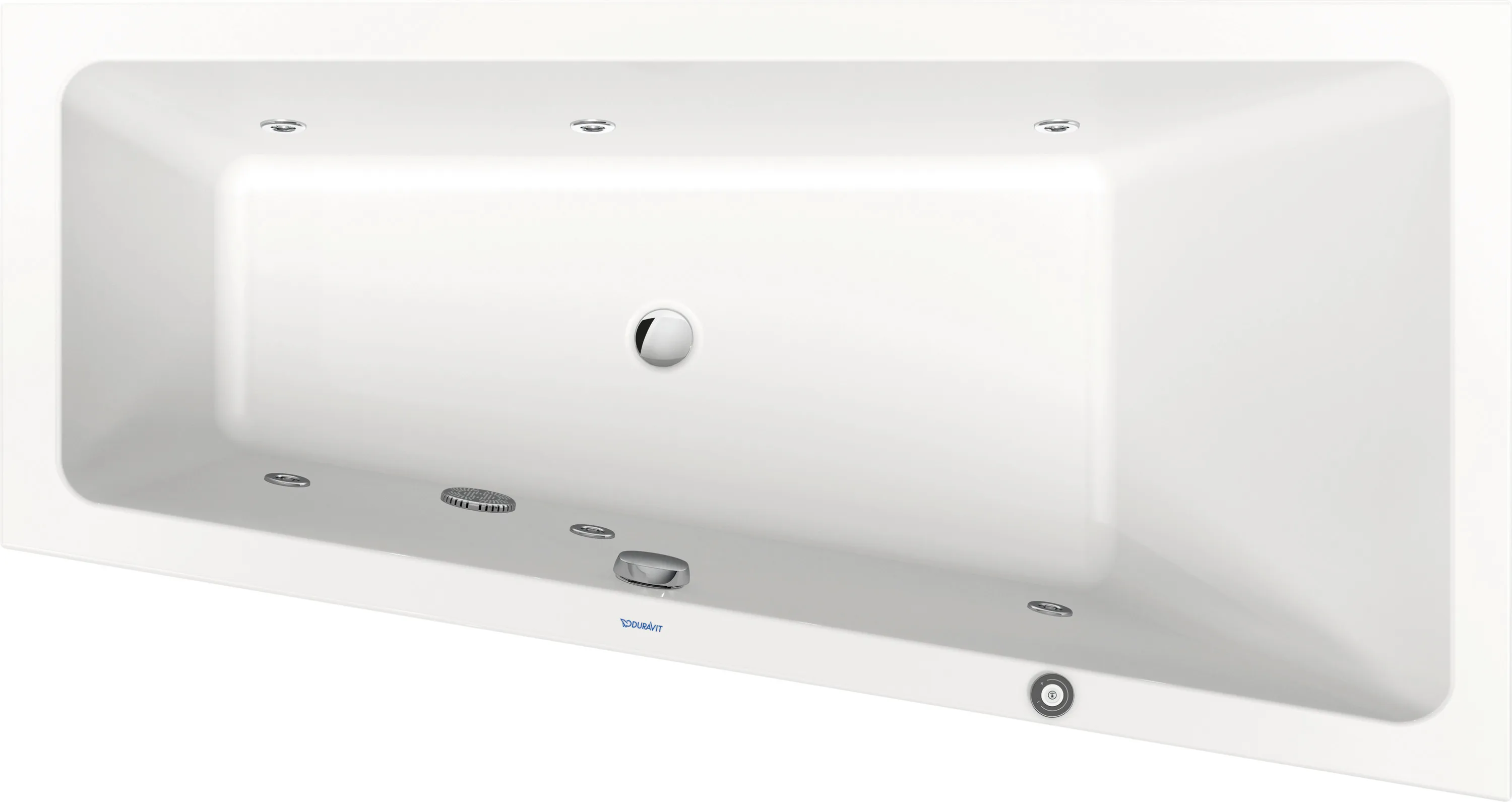 Duravit Whirlwanne „No.1“ trapez 1600 × 850 mm, rechts mit Jet Project, in Weiß Duravit Whirlwanne „No.1“ trapez 1600 × 850 mm, rechts mit Jet Project, in Weiß