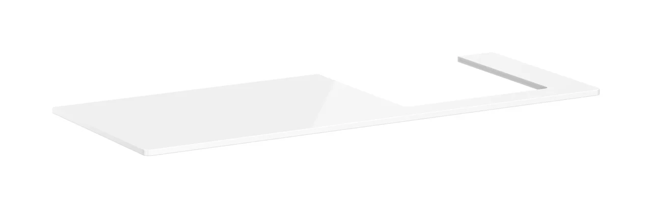Hansgrohe Xelu Q Konsole, weiß hochglanz, 1360 x 540 mm, mit Ausschnitt rechts für Aufsatzwaschtisch geschliffen 500 x 480 mm Hansgrohe Xelu Q Konsole, weiß hochglanz, 1360 x 540 mm, mit Ausschnitt rechts für Aufsatzwaschtisch geschliffen 500 x 480 mm