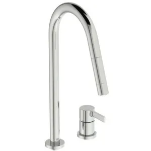 Ideal Standard Gusto 2-Loch-Küchenarmatur Ausladung 240mm 2-Funktions-Brause Chrom Ideal Standard Gusto 2-Loch-Küchenarmatur Ausladung 240mm 2-Funktions-Brause Chrom