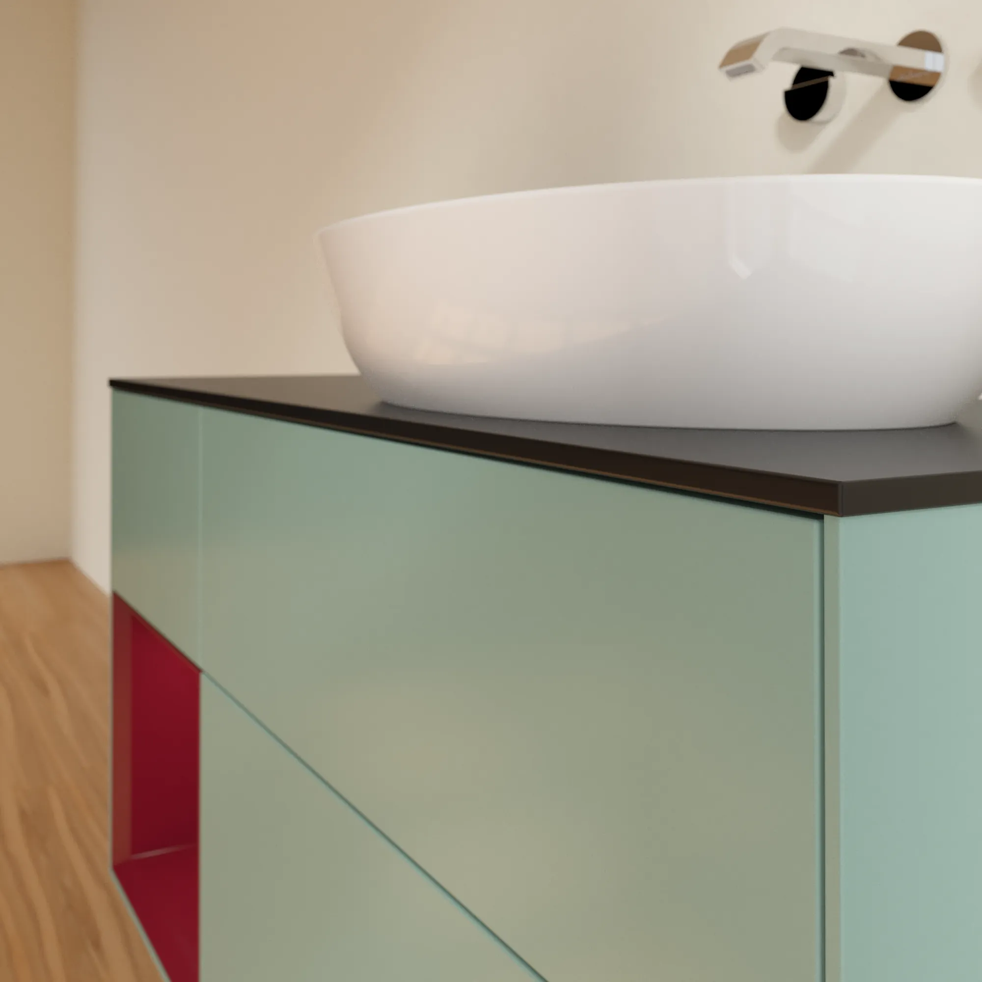 Villeroy & Boch Finion FA4 Waschbeckenunterschrank 1200x603x501mm Olive Matt Lacquer Villeroy & Boch Finion FA4 Waschbeckenunterschrank 1200x603x501mm Olive Matt Lacquer