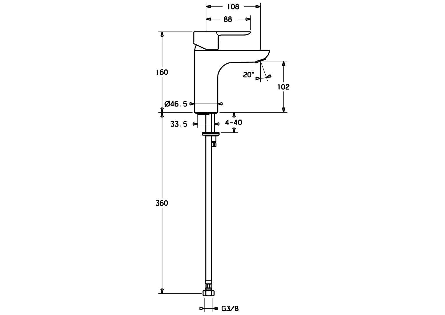 HansaLIGNA Einhebelmischer Waschtischbatterie 0608 Chrom HansaLIGNA Einhebelmischer Waschtischbatterie 0608 Chrom