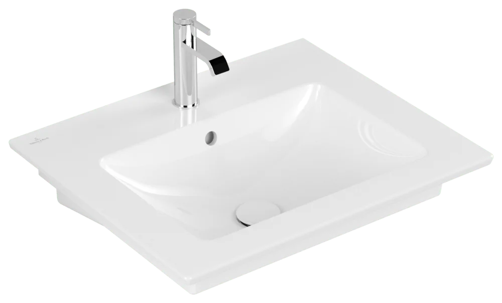Villeroy & Boch Venticello Waschbecken 600x505mm, Rechteck, 1HL. m. ÜL., Weiß Alpin CeramicPlus