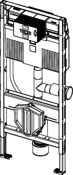 TECEprofil WC-Modul mit Uni-Spülkasten, mit Anschluss für Geruchsabsaugung, Bauhöhe 1120 mm