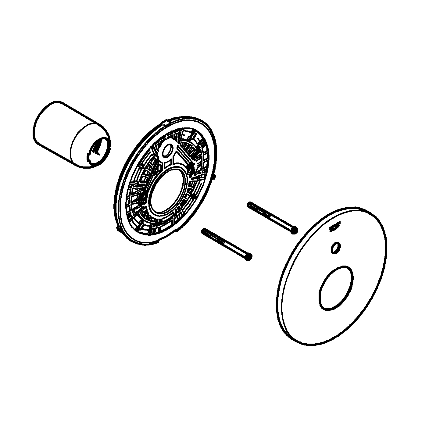 Rosette 46905, Metall, mit Kappe, für Einhand-Wannenbatterie Fertigmontageset, chrom
