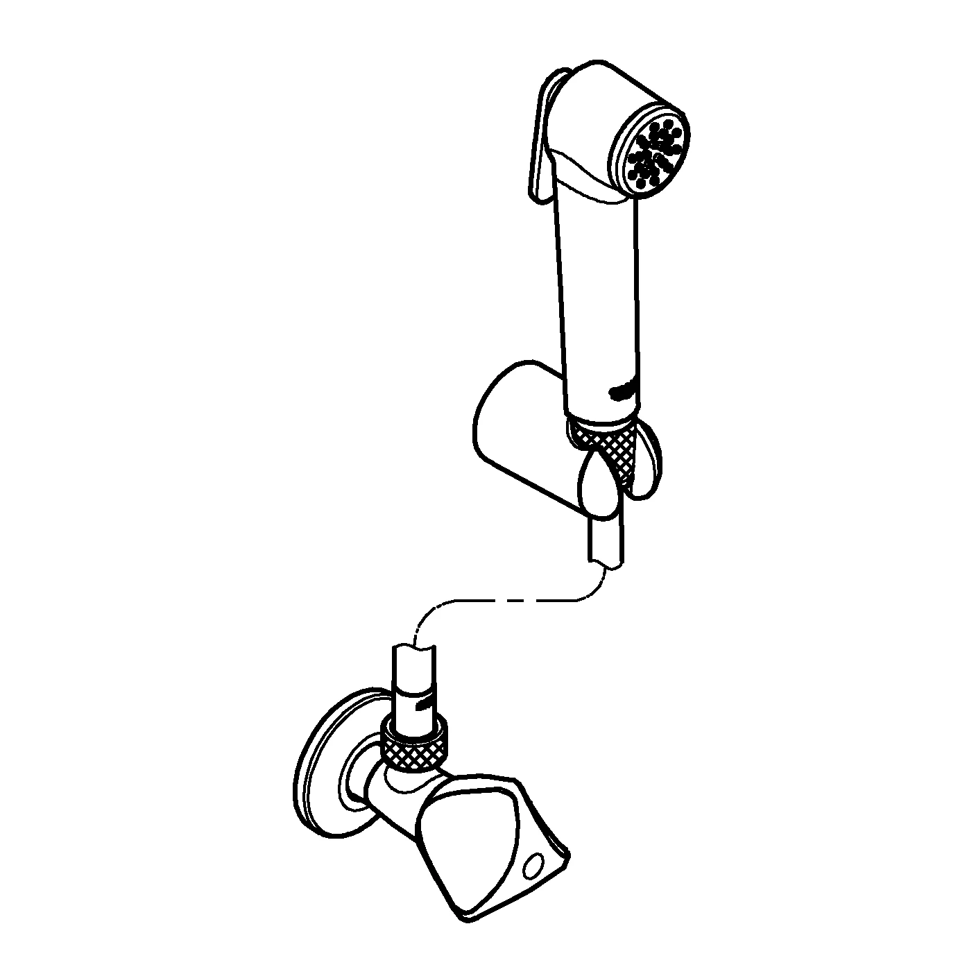 Wandhalterset Tempesta-F Trigger Spray 30 27514_1, 1 Strahlart, mit Absperrventil, Handbrause mit Betätigungstaste, Handbrausehalter, Brauseschlauch 1.250 mm, Absperrventil 1/2'', chrom