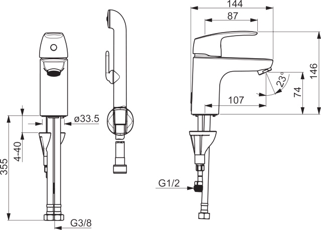 Einhebelmischer Waschtischbatterie „Pinto“ in Chrom Einhebelmischer Waschtischbatterie „Pinto“ in Chrom