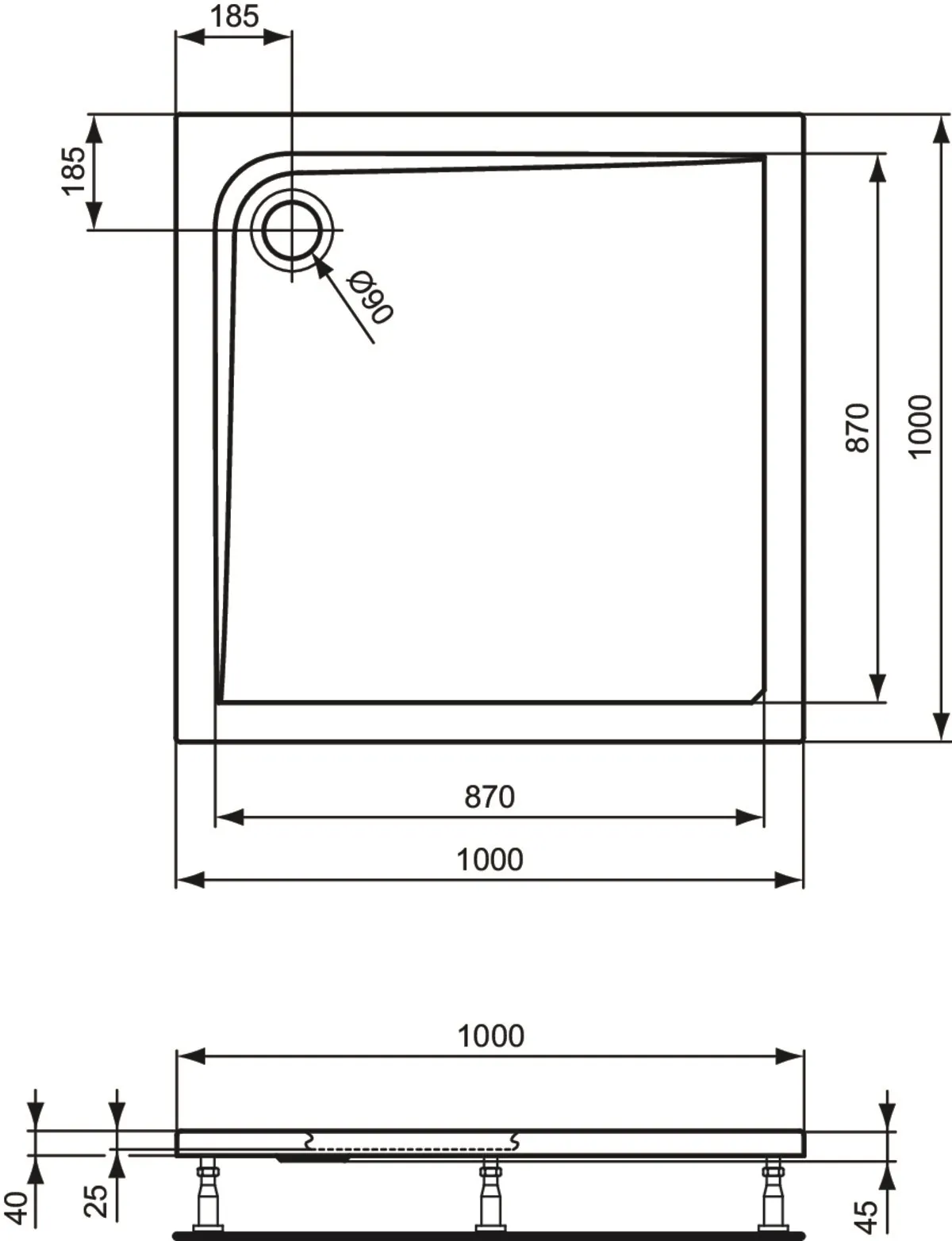 Ideal Standard Duschwanne „UltraLight“ Ideal Standard Duschwanne „UltraLight“
