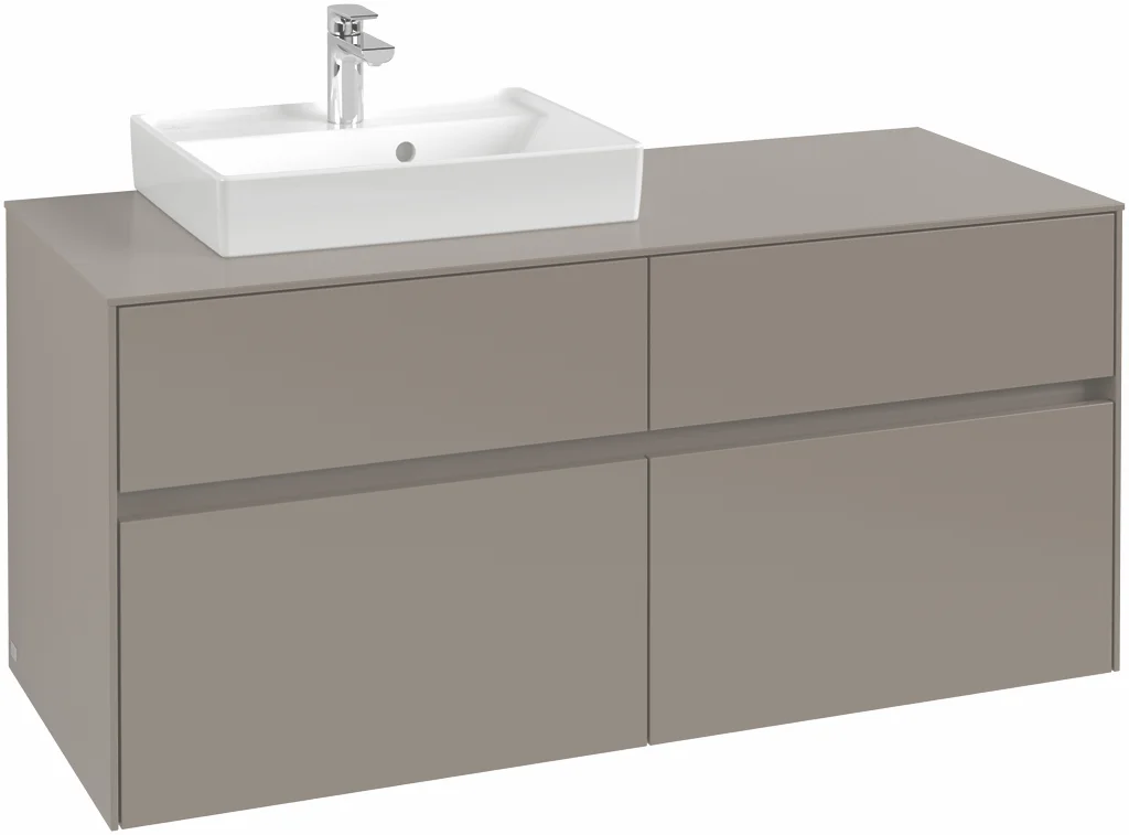 Villeroy & Boch Collaro Waschbeckenunterschrank C071B0, 1200x548x500mm, links, mit Beleuchtung, Taupe