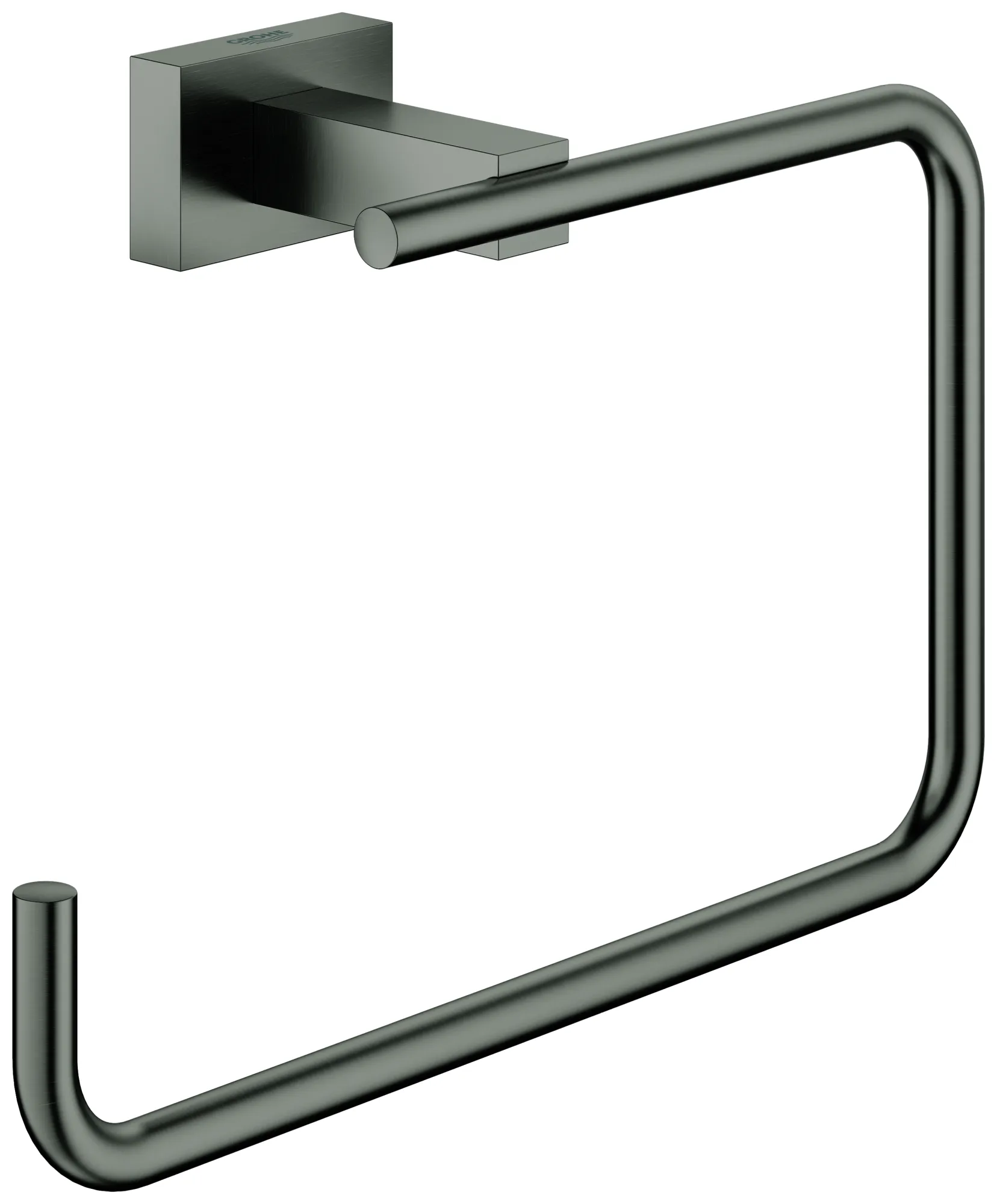Grohe Handtuchring Essentials Cube in hard graphite gebürstet