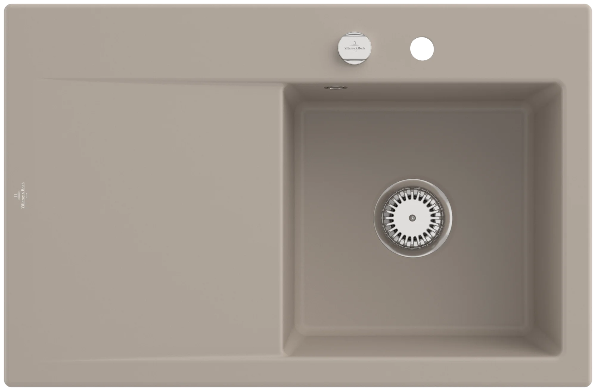 Villeroy & Boch Einbauspüle Subway Style 45 Almond CeramicPlus 780x510 mm, 220 mm Höhe, 90 mm Ablauf, Excenterbetätigung Villeroy & Boch Einbauspüle Subway Style 45 Almond CeramicPlus 780x510 mm, 220 mm Höhe, 90 mm Ablauf, Excenterbetätigung