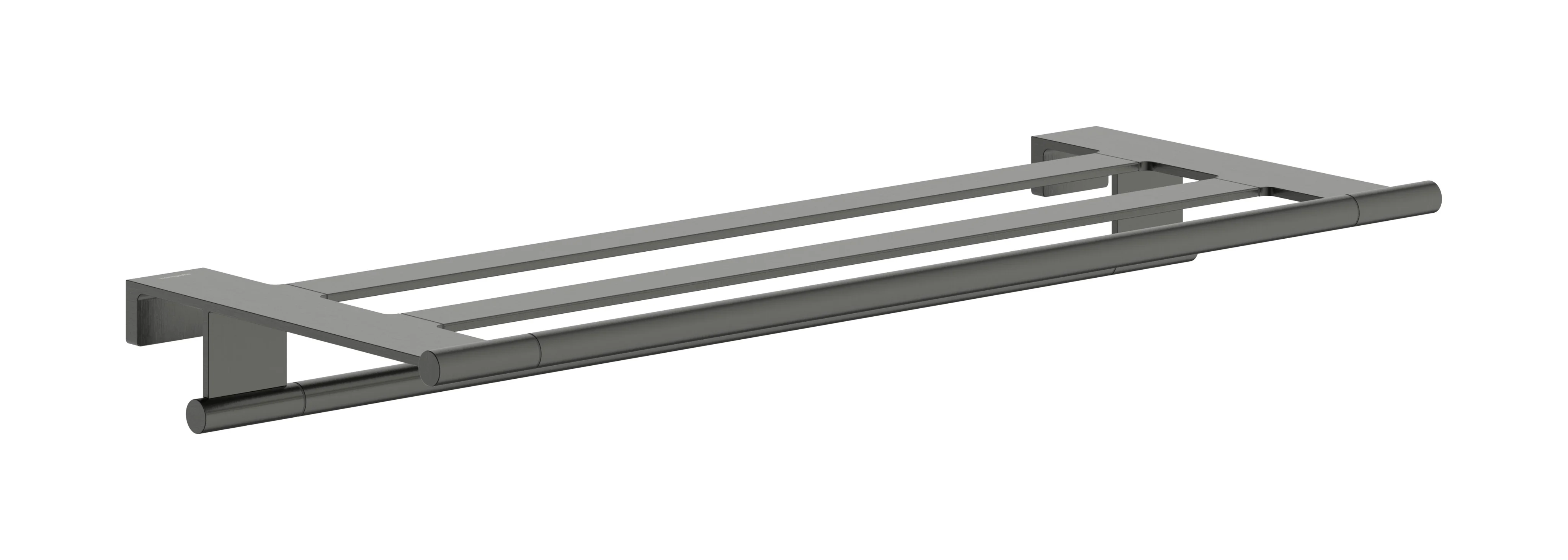 Hansgrohe AddStoris S Handtuchablage mit Handtuchhalter, Brushed Black Chrome, 661 mm Länge