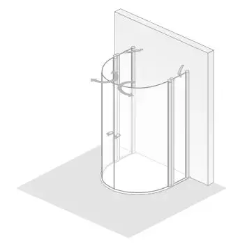 HSK Runddusche Halbkreis pendelbar, 4-teilig „Exklusiv 2.0“ Glas Klar hell, Profile Alu Silber-matt, B: 820 mm H: 2000 mm T: 960 mm