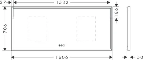 Hansgrohe Xarita E Spiegel mit LED-Beleuchtung, 1600x700x50 mm, Mattweiß