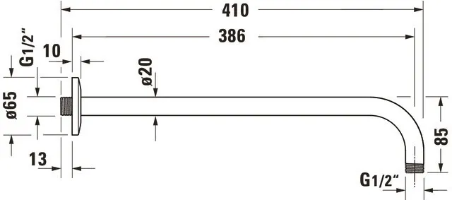 Duravit Brausearm L 410mm Wandmontage Rosette Rund Bronze Gebürstet Duravit Brausearm L 410mm Wandmontage Rosette Rund Bronze Gebürstet