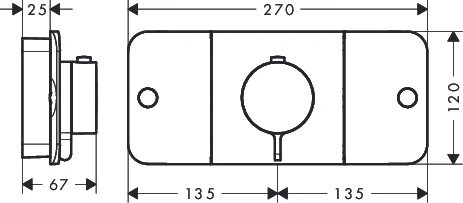 Thermostat UP Axor One Fertigset 2 Verbraucher chrom