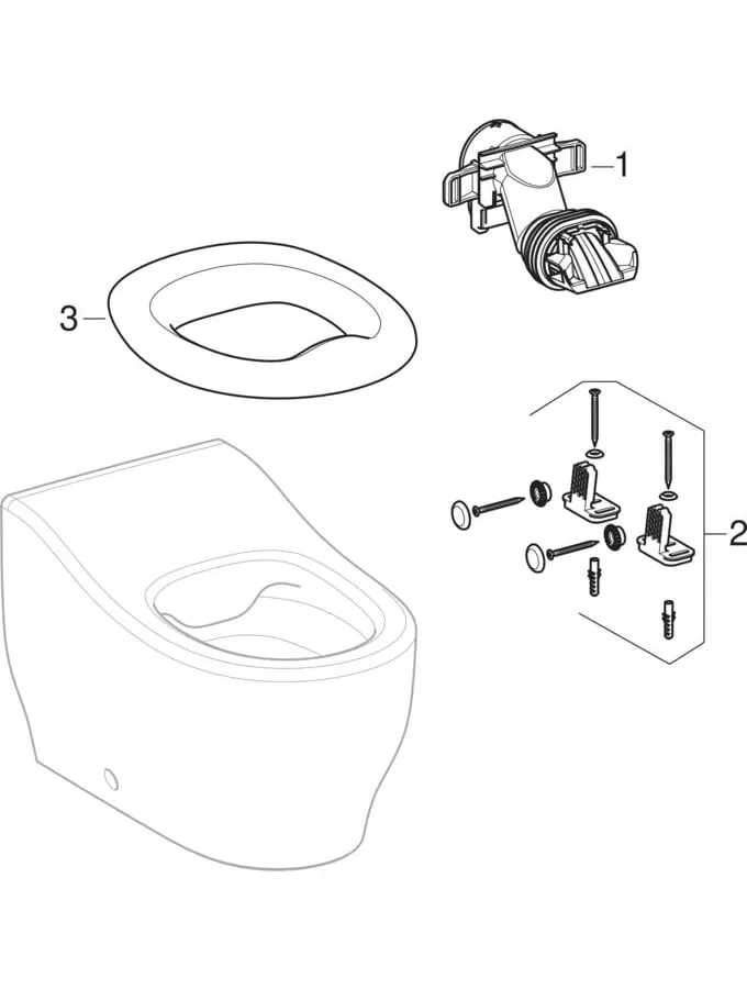 WC „Bambini“, Befestigung verdeckt