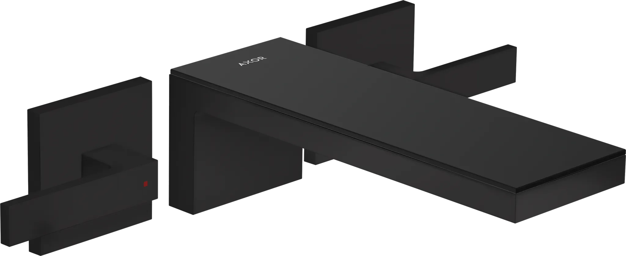 AXOR MyEdition 3-Loch Waschtischarmatur Unterputz für Wandmontage mit Auslauf 221 mm Chrom/Spiegelglas