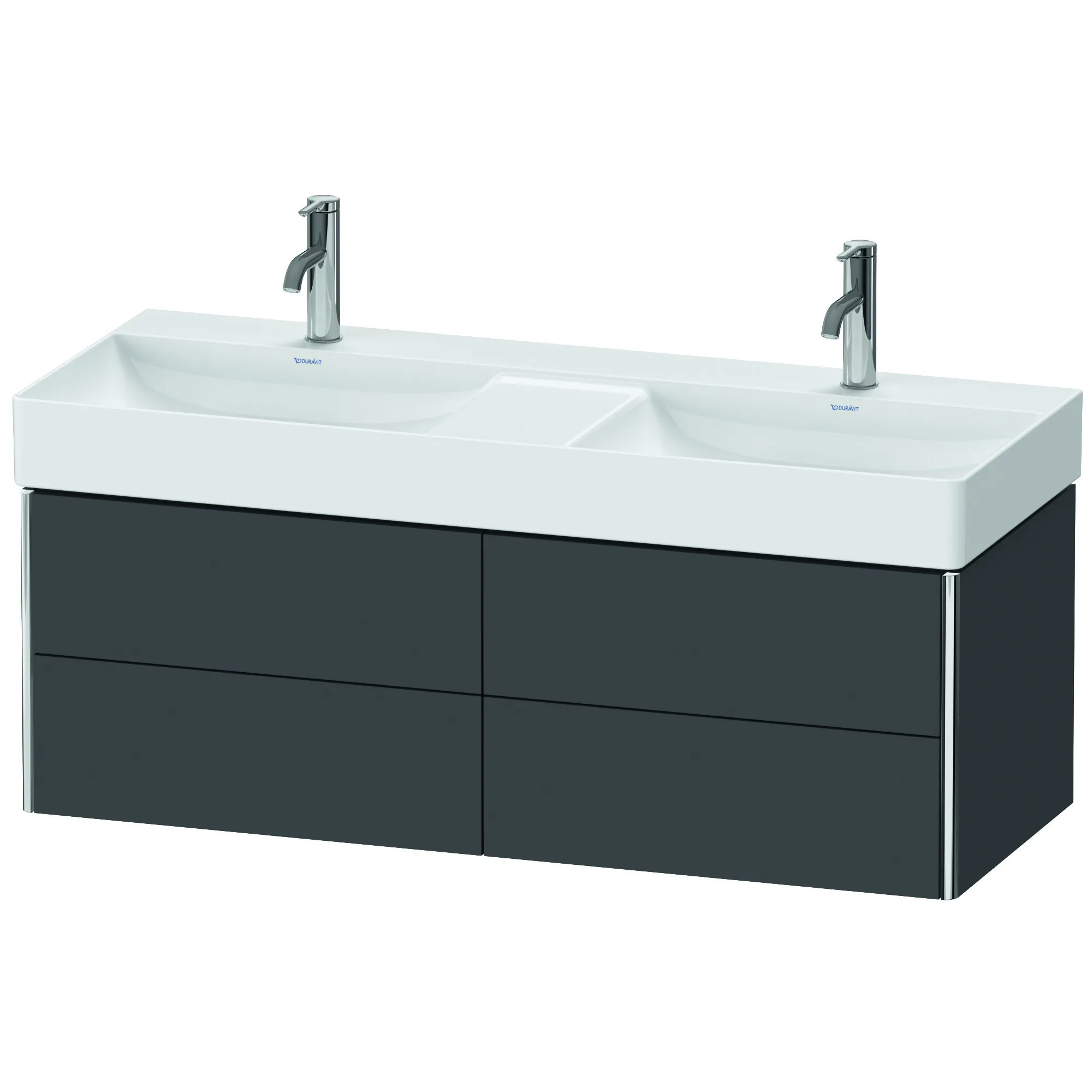 Duravit Waschtischunterschrank wandhängend „XSquare“ 118,4 × 39,7 × 46 cm Graphit Matt