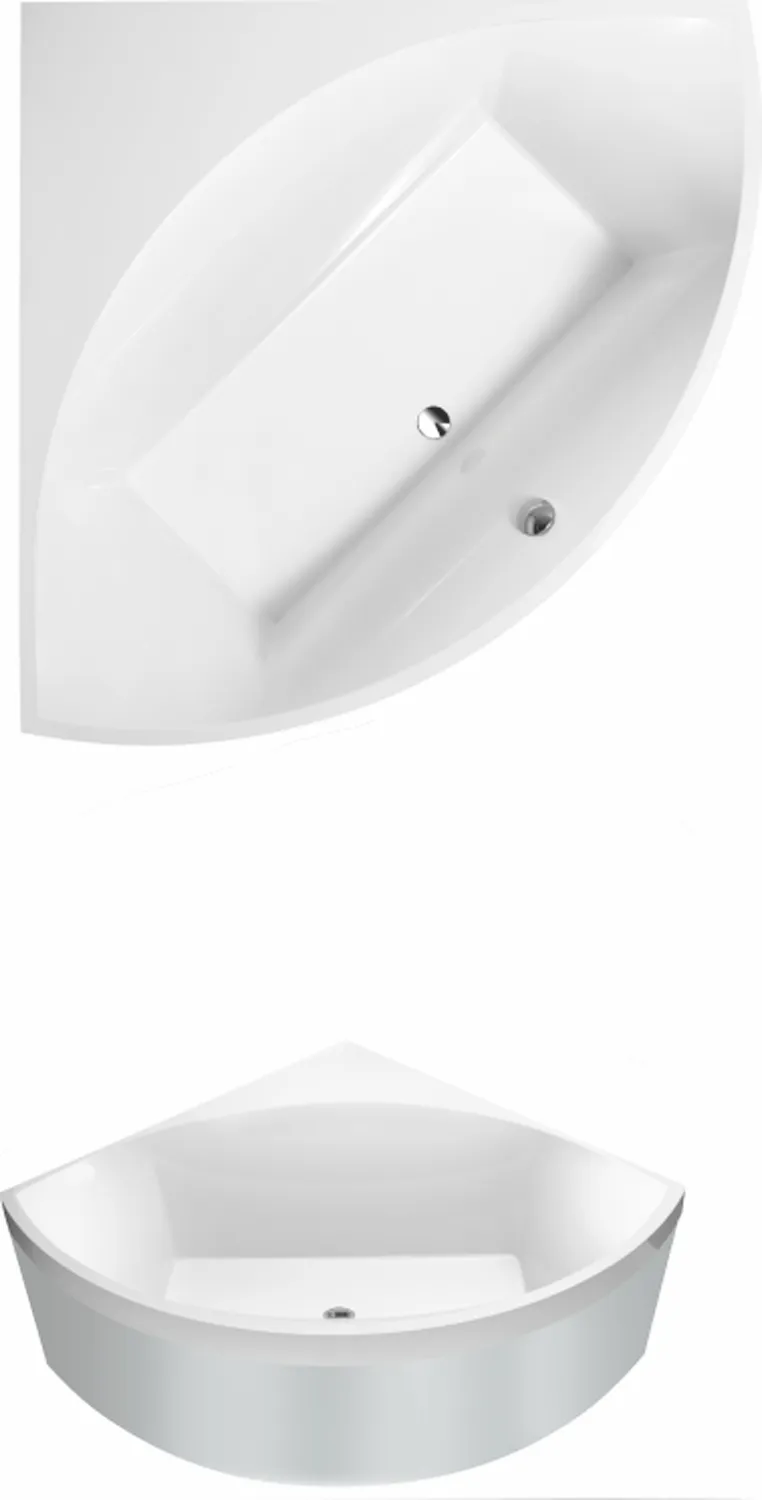 Villeroy & Boch Badewanne „Squaro“ viertelkreis 145 × 145 cm, Mittelablauf