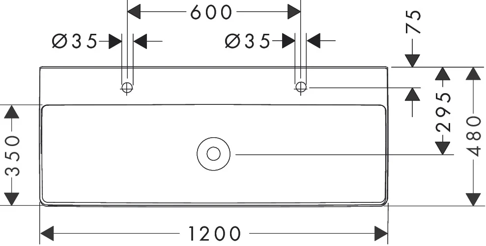 Hansgrohe Xelu Q Waschtisch 1200x480 mm, weiß, wandhängend, mit 2 Hahnlöchern, SmartClean-Glasur