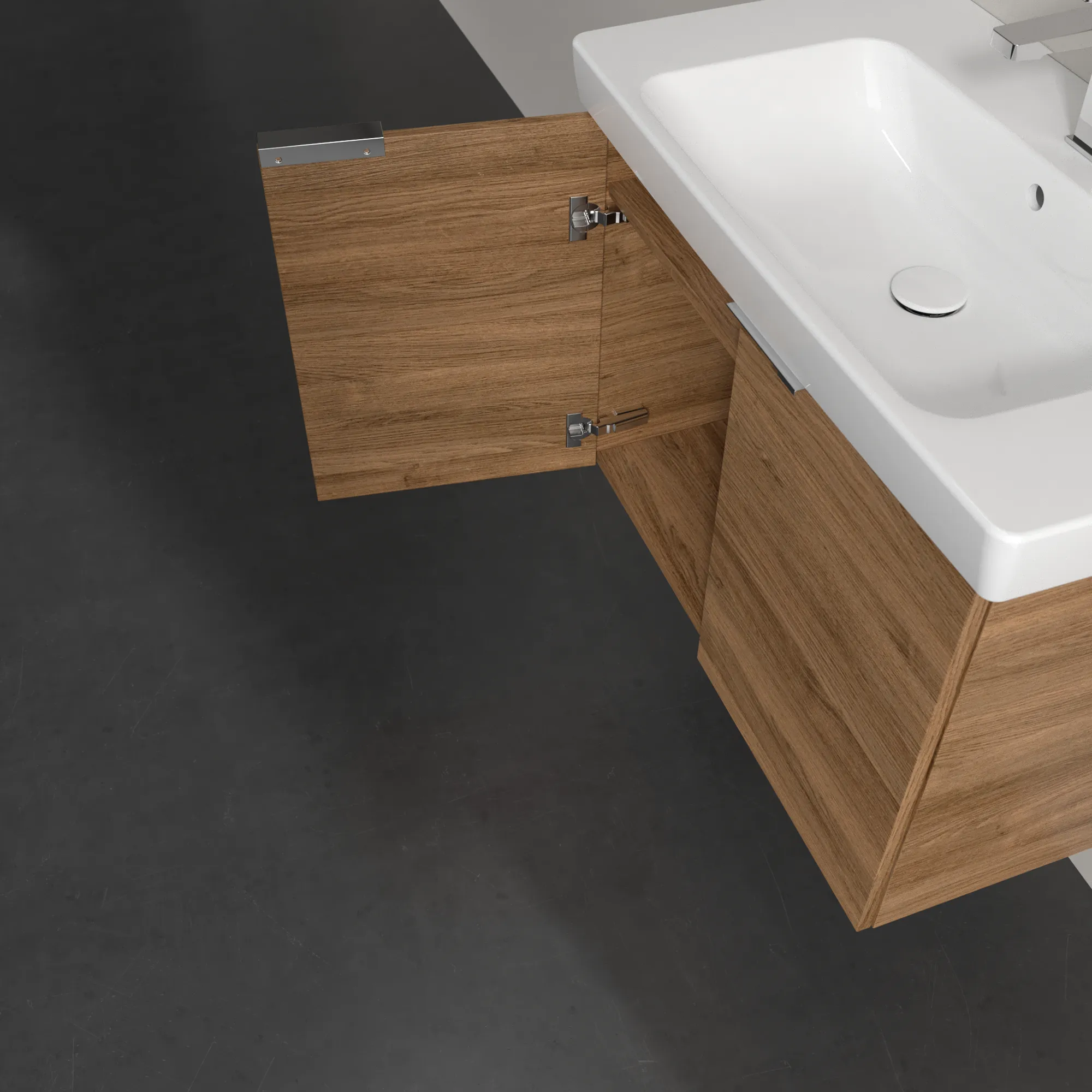Villeroy & Boch Waschbeckenunterschrank Architectura Kansas Oak, 750 x 520 x 420 mm, mit SoftClosing, 2 Türen, Wandmontage