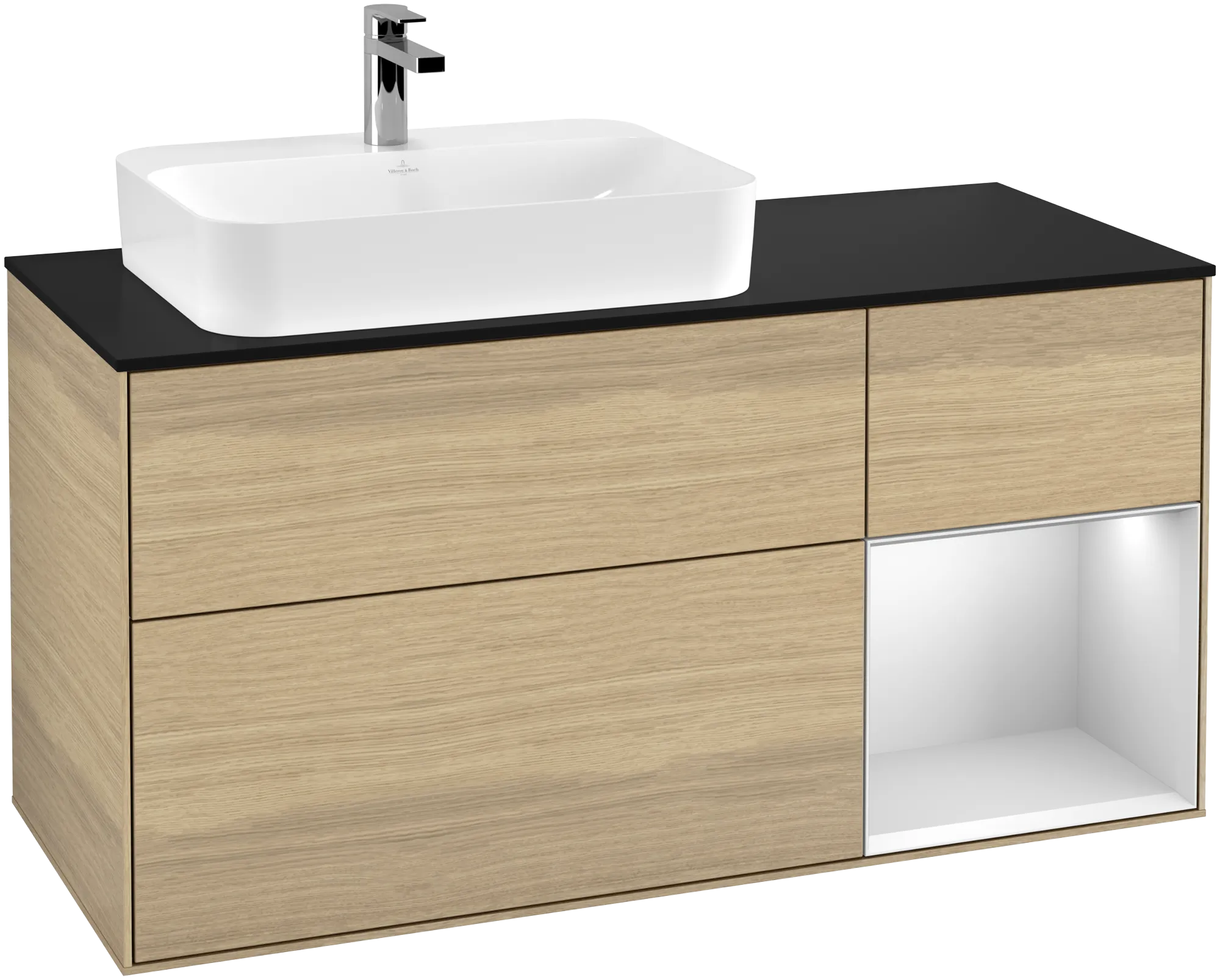 Villeroy & Boch Waschtischunterschrank „Finion“ für Schrankwaschtisch 1200 × 603 × 501 mm Oak Veneer, für Becken links Villeroy & Boch Waschtischunterschrank „Finion“ für Schrankwaschtisch 1200 × 603 × 501 mm Oak Veneer, für Becken links