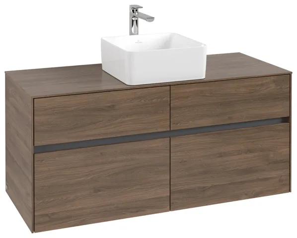Villeroy & Boch Waschtischunterschrank „Collaro“ 1200 × 548 × 500 mm Arizona Oak, ohne Beleuchtung, für Becken mittig