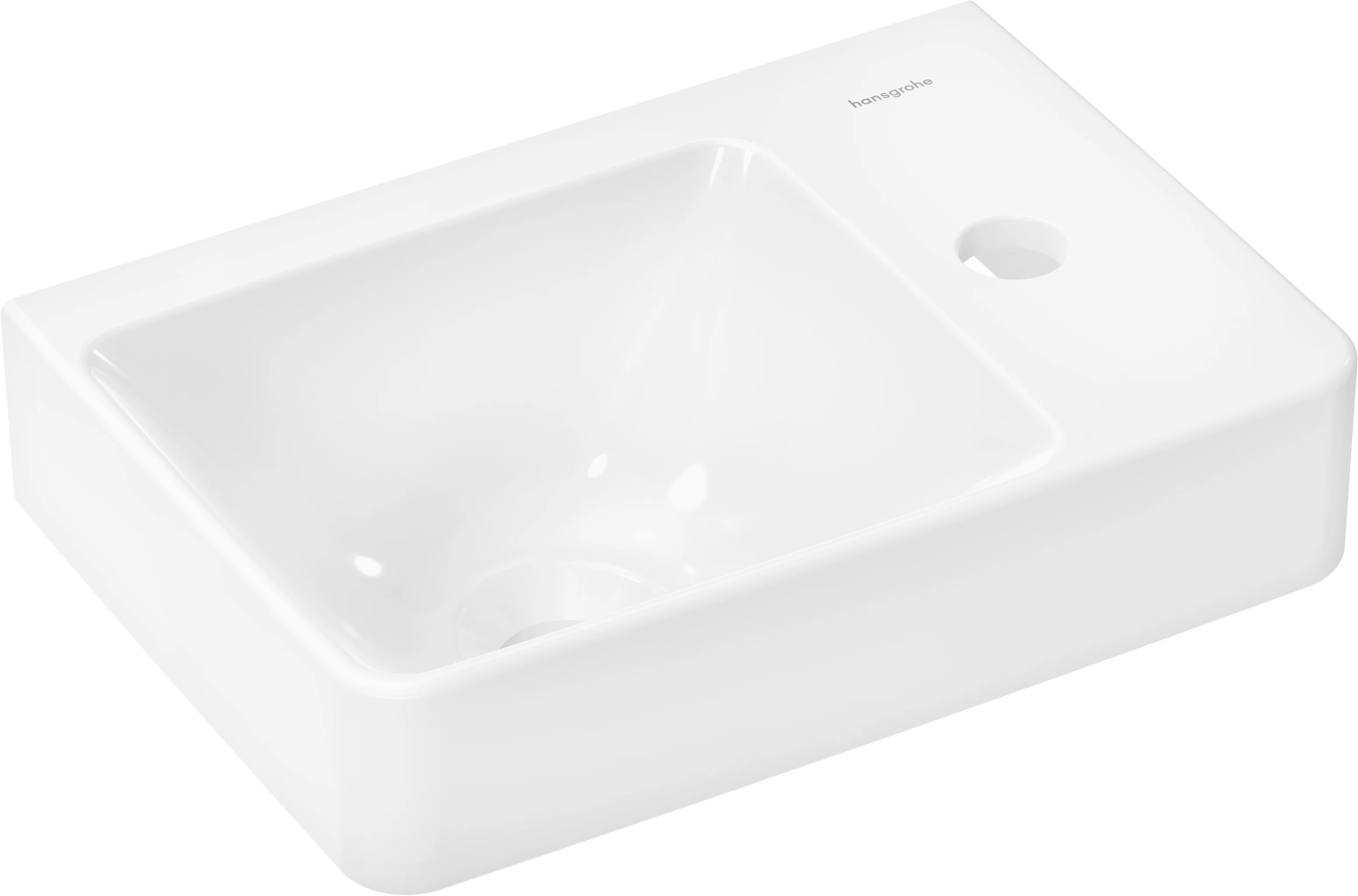 Hansgrohe Xelu Q Handwaschbecken, Keramik, glänzend, 360x250 mm, wandhängend, mit Ablage rechts, ohne Überlauf Hansgrohe Xelu Q Handwaschbecken, Keramik, glänzend, 360x250 mm, wandhängend, mit Ablage rechts, ohne Überlauf