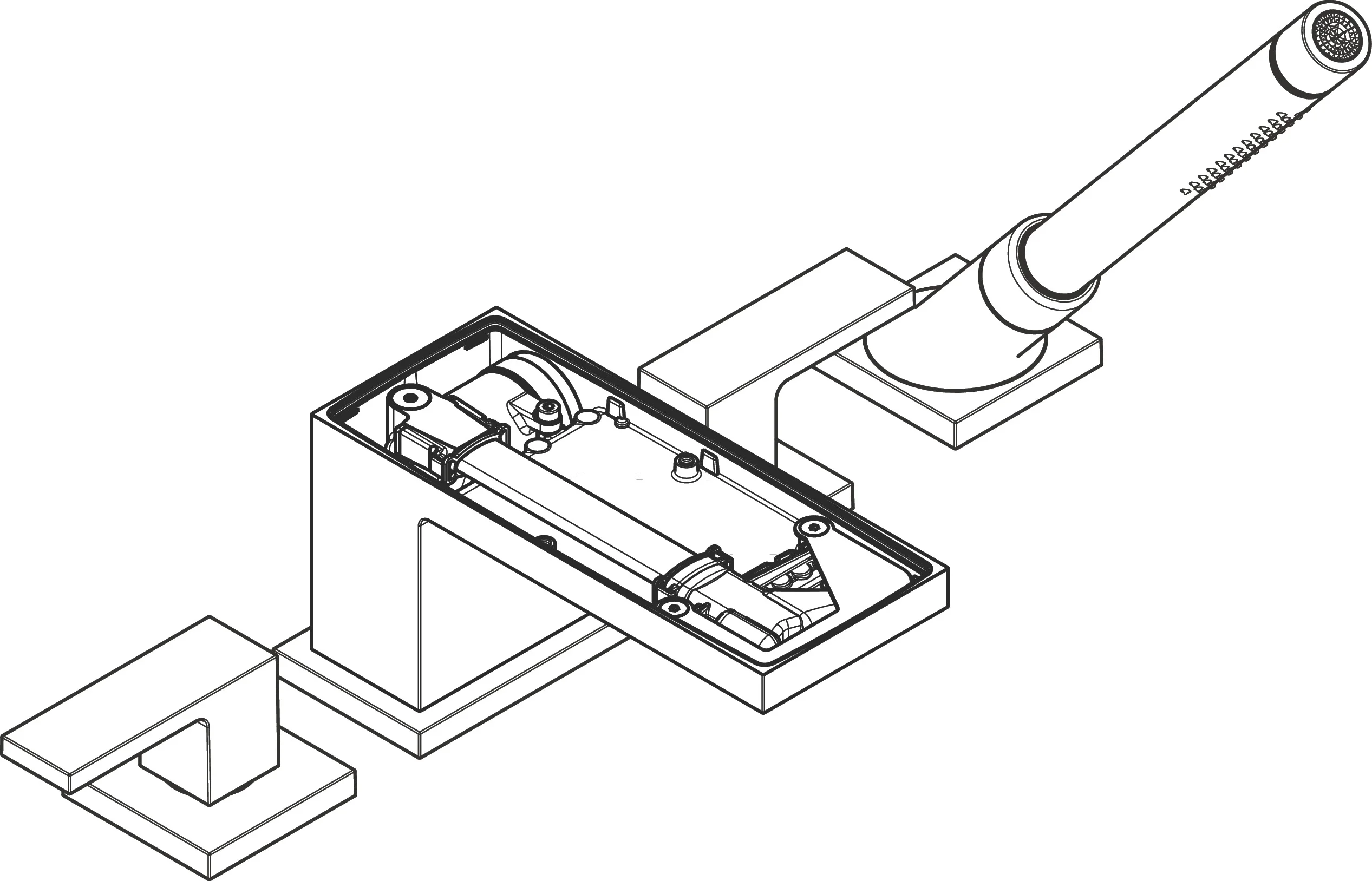 Hansgrohe AXOR MyEdition 4-Loch Wannenrandarmatur Chrom, Ausladung 151 mm, max. Durchfluss 22 l/min, Wannenrandmontage