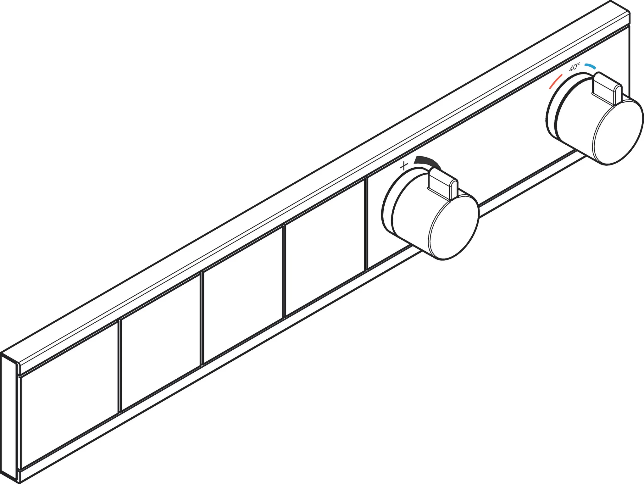 Hansgrohe RainSelect Thermostat Unterputz für 3 Verbraucher, Mattweiß