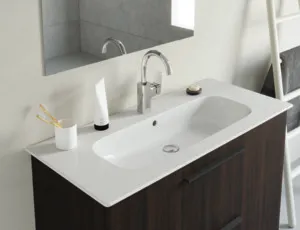 Waschbecken „i.life A“ 104 × 46 × 15,5 cm, Hahnlochposition mittig in Weiß Waschbecken „i.life A“ 104 × 46 × 15,5 cm, Hahnlochposition mittig in Weiß