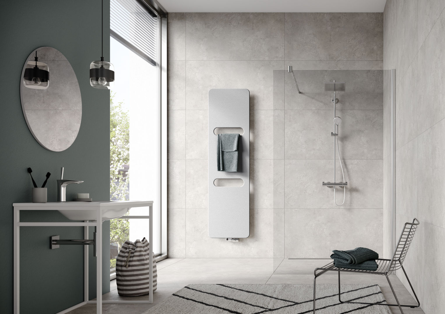 Kermi Design-Heizkörper „Oni®“ 50 × 140 cm in Graphit Metallic Kermi Design-Heizkörper „Oni®“ 50 × 140 cm in Graphit Metallic