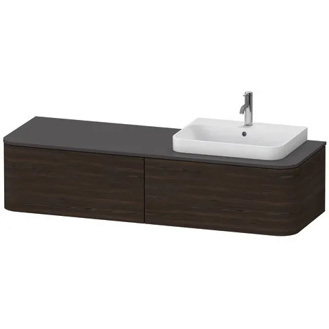 Duravit Waschtischunterschrank wandhängend „Happy D.2 Plus“ Nussbaum gebürstet