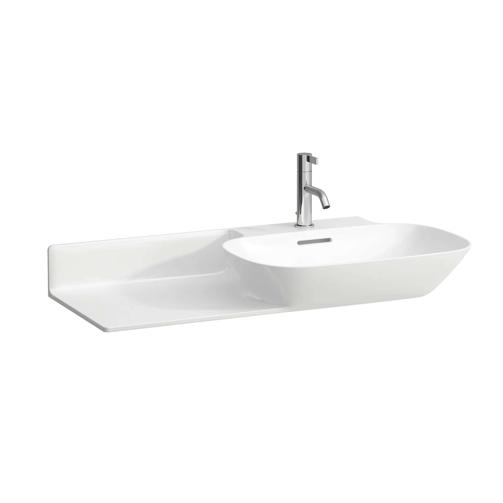 Waschtisch INO 450x900x145 1 Hahnloch mit Überlauf Ablage links weiß
