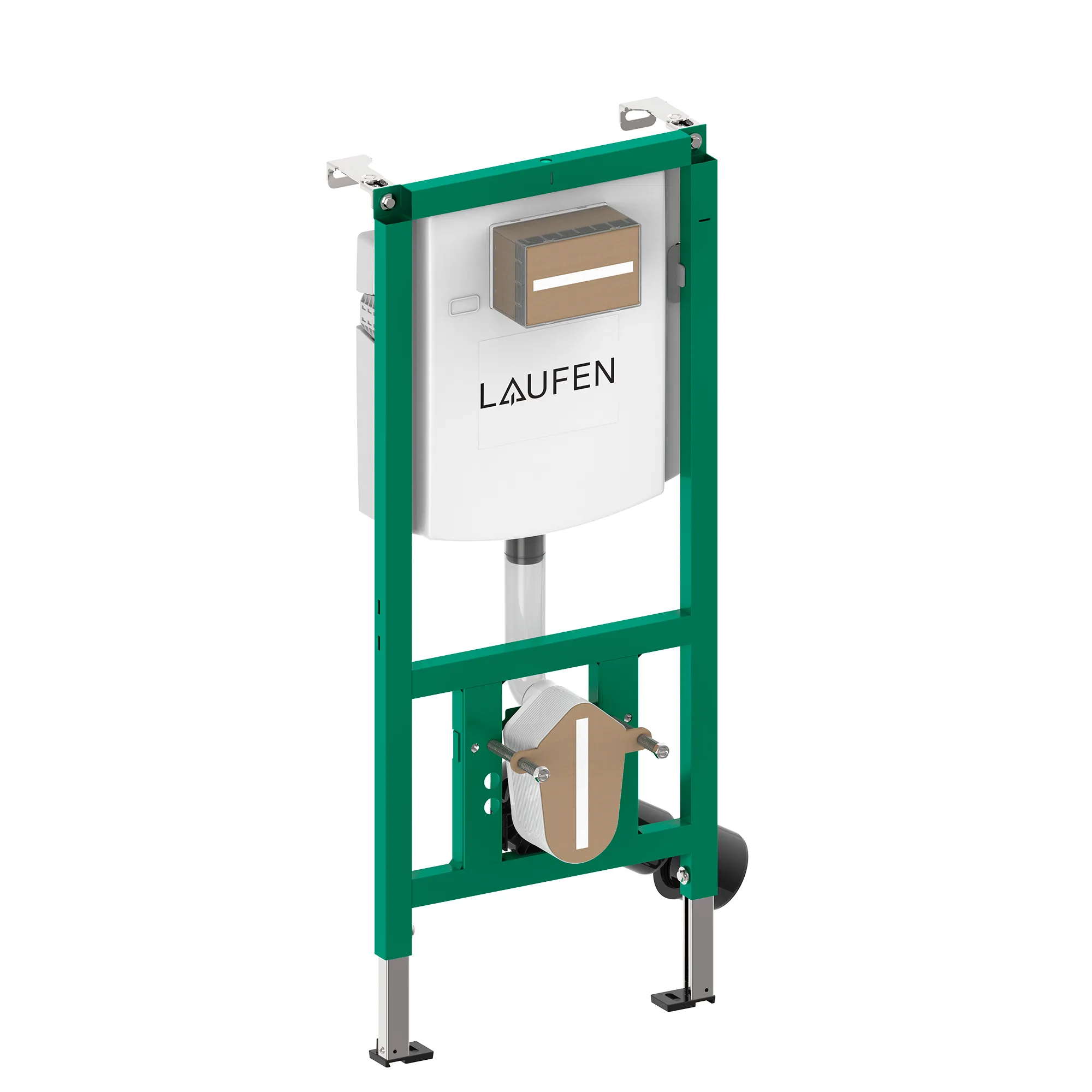 Installationselement INEOLINK mit Spülkasten für Wand-WC, Betätigung von vorne, verstellbarer Spülstromdrossel, Füße höhenverstellbar, drehbar, Zweimengenspülung 6/3L, umstellbar auf 4,5/3L, schwitzwasserisoliert