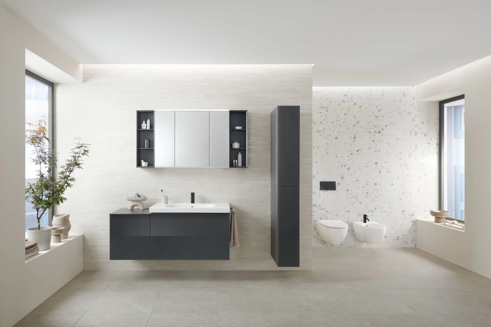 Wand-Bidet „Acanto“, mit Überlauf 35,5 × 27,5 × 53 cm