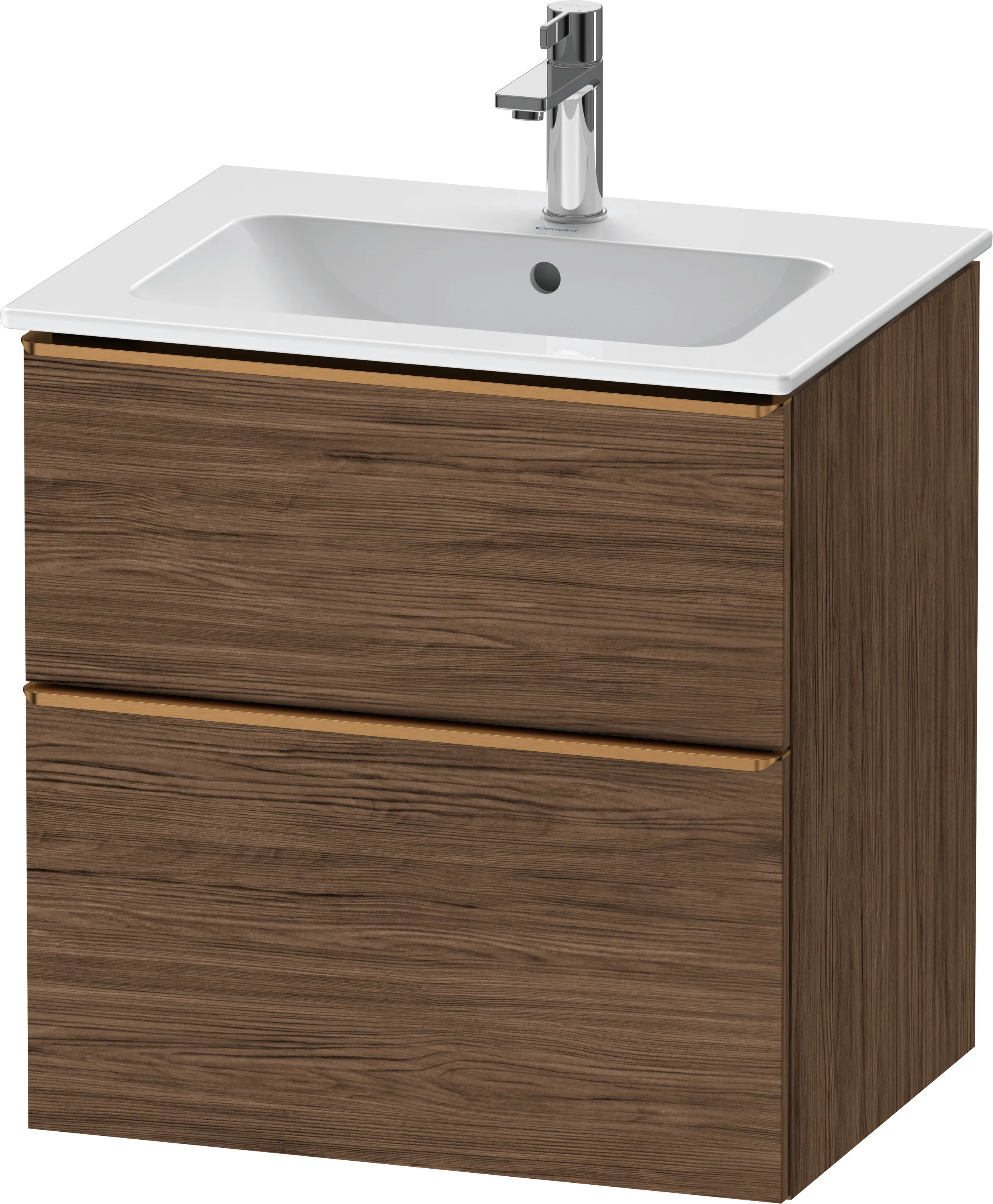 Duravit Waschtischunterschrank wandhängend „D-Neo“ 61 × 62,5 × 46,2 cm Nussbaum Dunkel