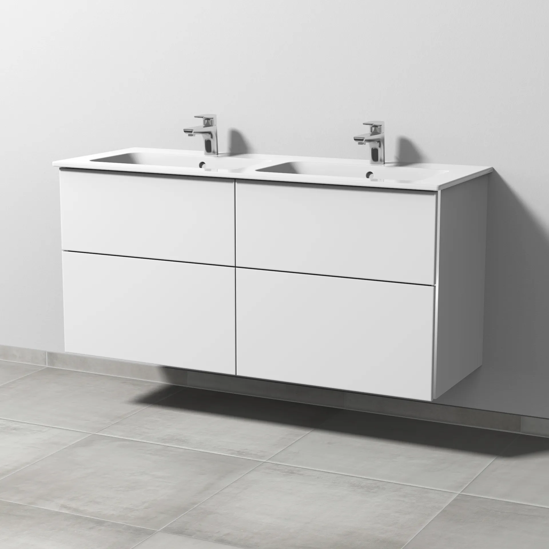 Waschtischunterbau mit Auszügen 3way (BR728) 613x1270x467 Anthrazit-Matt