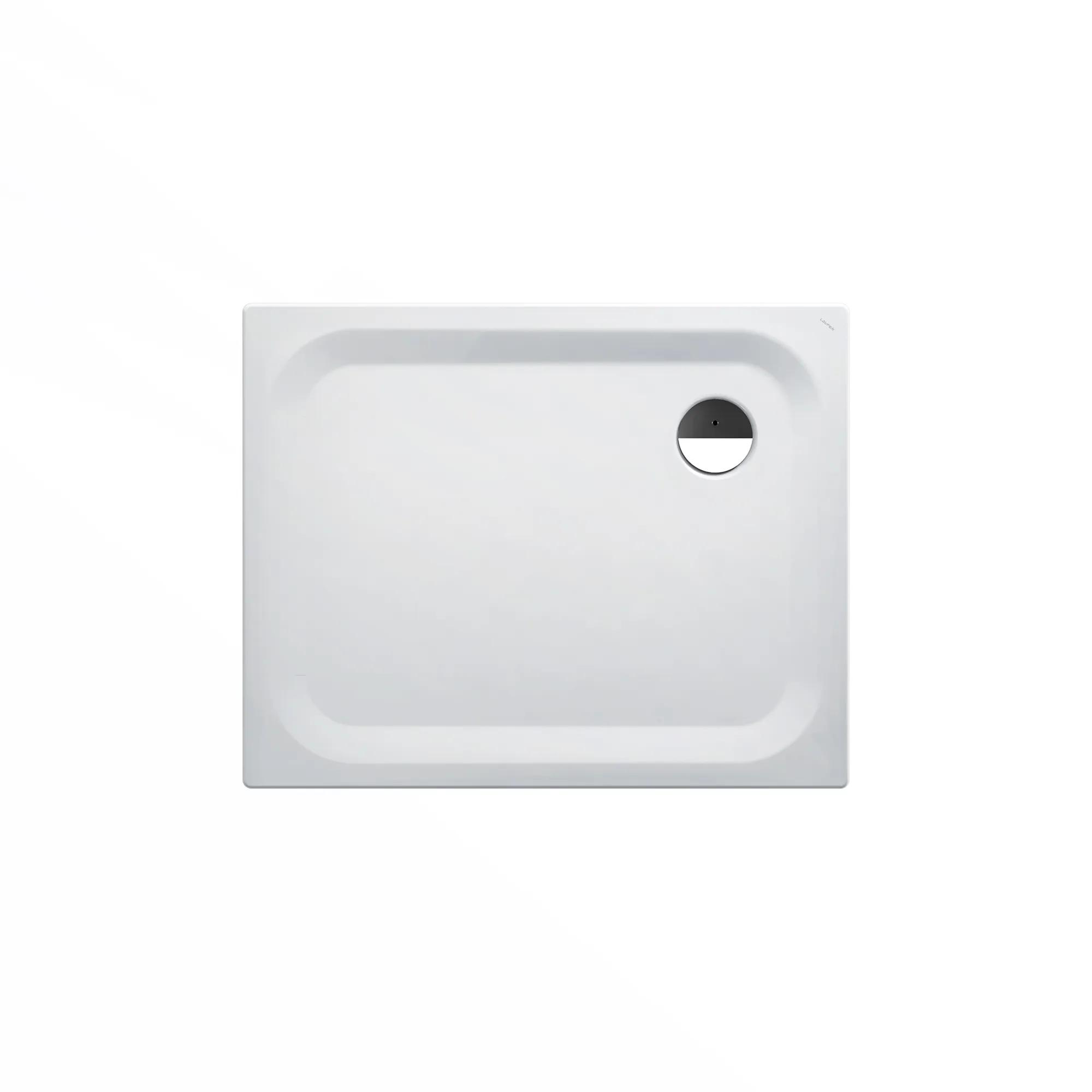 Laufen Duschwanne PLATINA 800x1000x25, Stahl, Ablauf seitlich, Schallschutz, weiß Größe: 100 × 80 cm|Farbe: Weiß|Oberflächenbeschichtung: ohne Oberflächenbeschichtung|Höhe: 2,5 cm